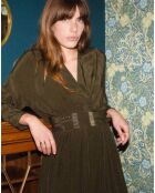 Robe longue cache-coeur Popular kaki
