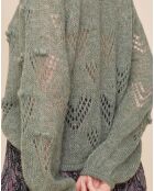 Pull loose en Laine & Mohair mélangés Yeepi amande
