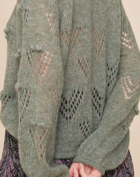 Pull loose en Laine & Mohair mélangés Yeepi amande