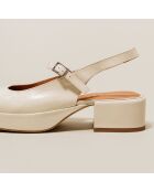 Babies en Cuir Verane écrues - Talon 4 cm