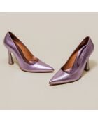 Escarpins en Cuir Dabate lilas - Talon 10 cm