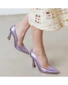 Escarpins en Cuir Dabate lilas - Talon 10 cm