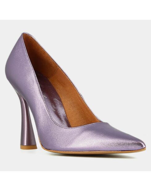 Escarpins en Cuir Dabate lilas - Talon 10 cm