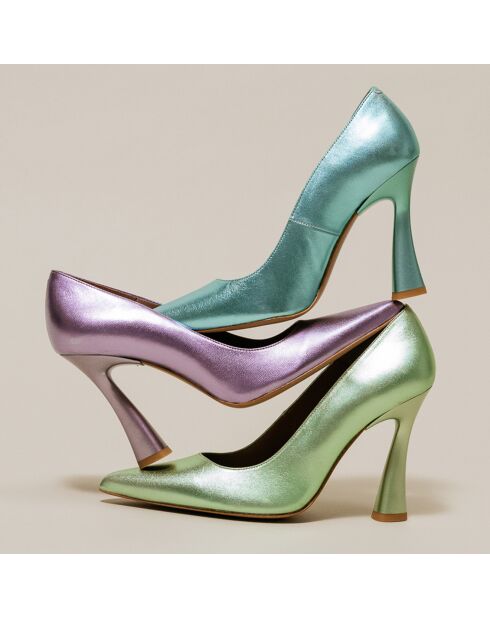 Escarpins en Cuir Dabate lilas - Talon 10 cm