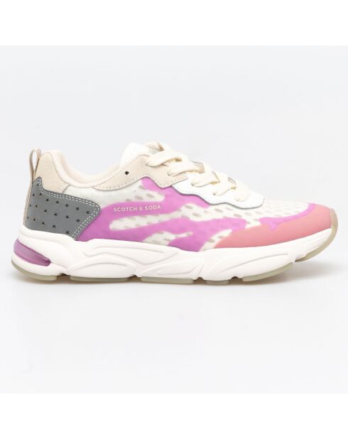 Sneakers Celia blanc/rose/gris