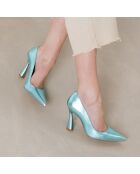 Escarpins en Cuir Dabate turquoise - Talon 10 cm