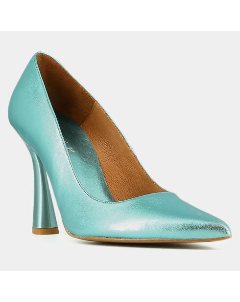 Escarpins en Cuir Dabate turquoise - Talon 10 cm