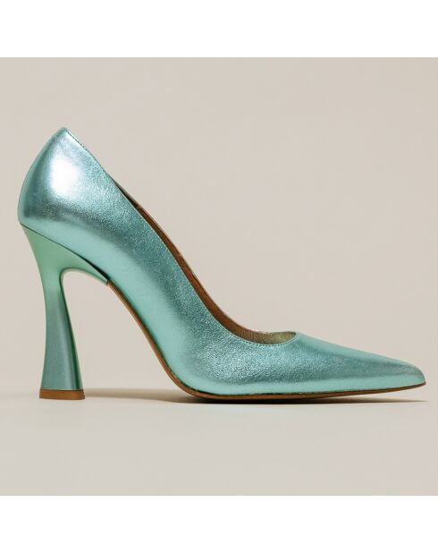 Escarpins en Cuir Dabate turquoise - Talon 10 cm