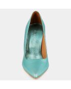 Escarpins en Cuir Dabate turquoise - Talon 10 cm