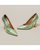 Escarpins en Cuir Dabate vert clair - Talon 10 cm