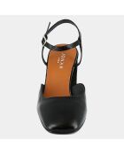 Babies en Cuir Danino noires - Talon 7.5 cm