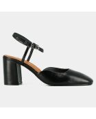 Babies en Cuir Danino noires - Talon 7.5 cm