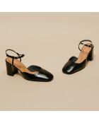 Babies en Cuir Danino noires - Talon 7.5 cm