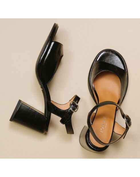 Sandales en Cuir Dare noires - Talon 8 cm