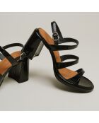 Sandales en Cuir verni Dessert noires - Talon 8 cm