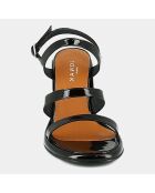 Sandales en Cuir verni Dessert noires - Talon 8 cm