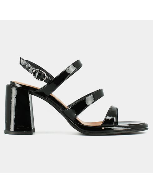 Sandales en Cuir verni Dessert noires - Talon 8 cm