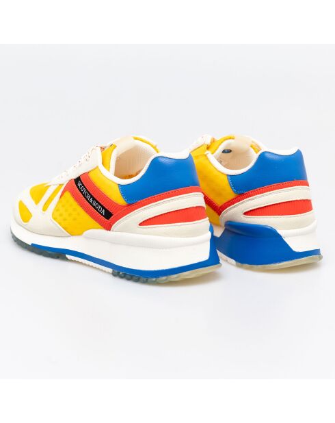 Sneakers en Cuir Pierrick jaune/bleu