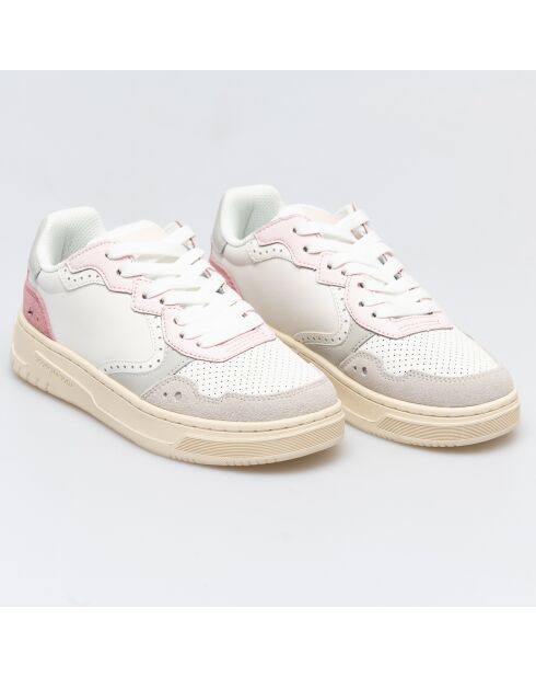 Sneakers en Cuir Eline blanc/rose