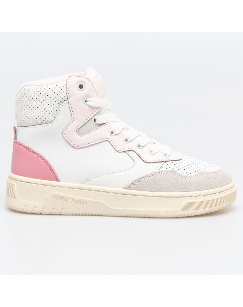 Sneakers en Cuir Liana blanc/rose
