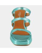 Sandales en Cuir Donzelle turquoise - Talon 7 cm