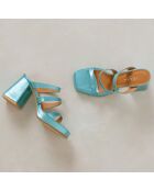 Sandales en Cuir Donzelle turquoise - Talon 7 cm