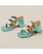 Sandales en Cuir Donzelle turquoise - Talon 7 cm