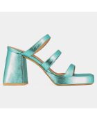 Sandales en Cuir Donzelle turquoise - Talon 7 cm