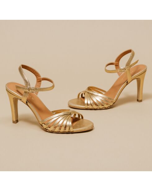 Sandales en Cuir Dorota dorées - Talon 9 cm
