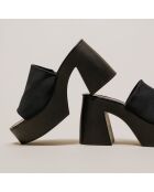 Mules Peneloppe noires - Talon 10 cm