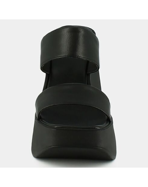 Mules en Cuir Priscilla noires - Talon 10 cm