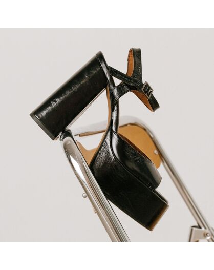 Sandales en Cuir Basile noires - Talon 11 cm