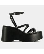 Sandales en Cuir Nolwenn noires - Talon 9 cm