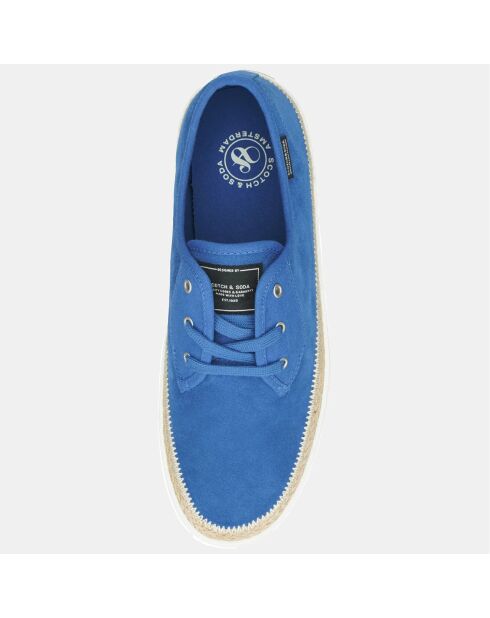 Sneakers en Velours de Cuir Paul bleues