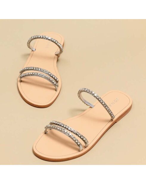 Qué mulas de cuero plateado