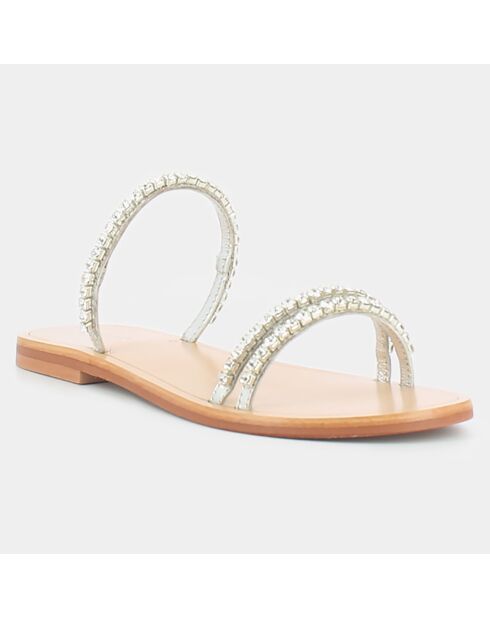 Qué mulas de cuero plateado