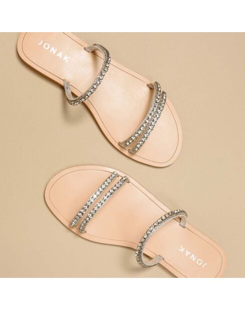 Qué mulas de cuero plateado