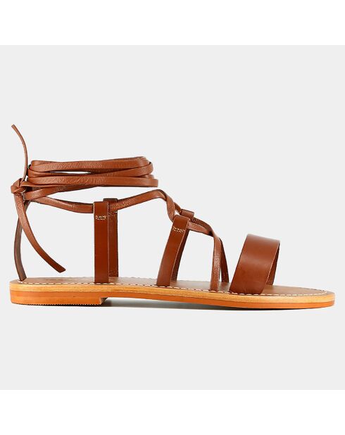 Cognac-Whisky-Ledersandalen