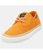 Sneakers en Velours de Cuir Paul orange