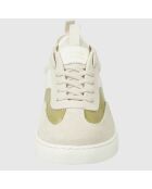 Sneakers en Cuir Maora blanc/vert/doré