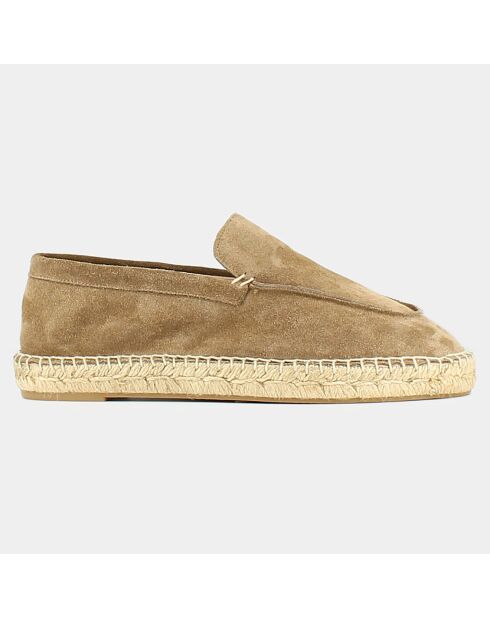 Espadrilles en Velours de Cuir Matthew taupe