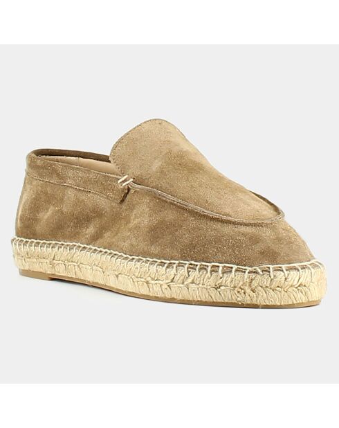 Espadrilles en Velours de Cuir Matthew taupe
