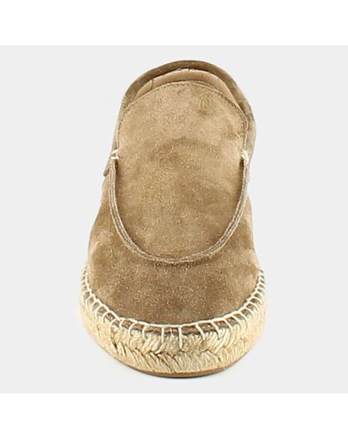 Espadrilles en Velours de Cuir Matthew taupe
