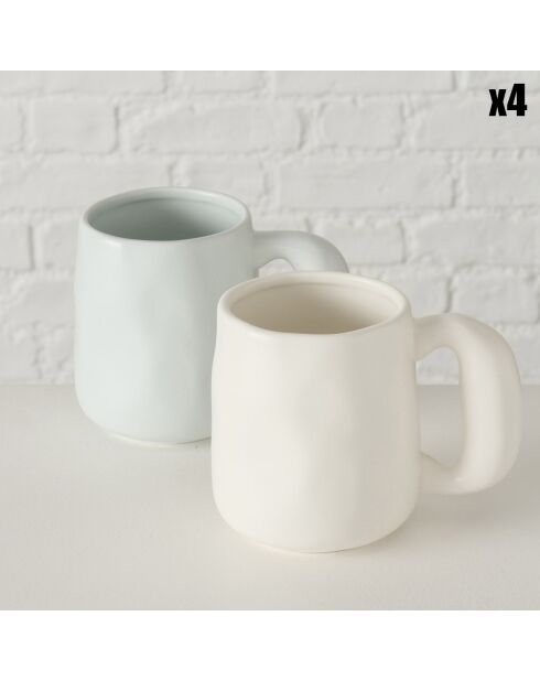 4 Tasses jumbo Marjane pastels - D.10xH.12 cm