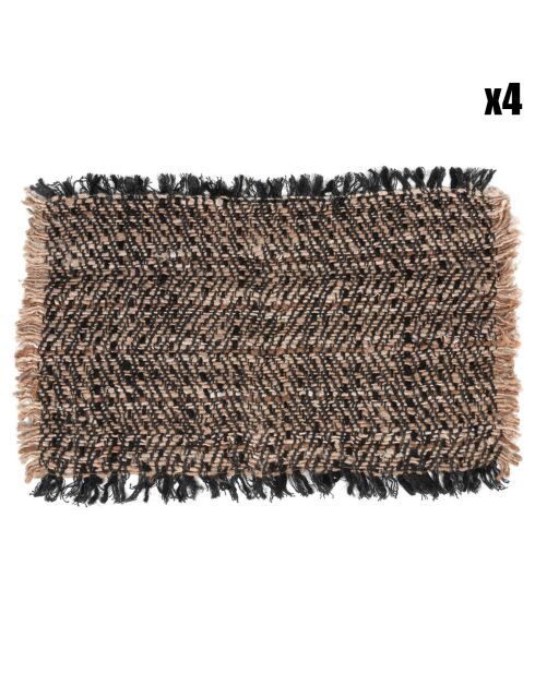 4 Sets de table Oh My Gee noir/cuivré - 50x35 cm