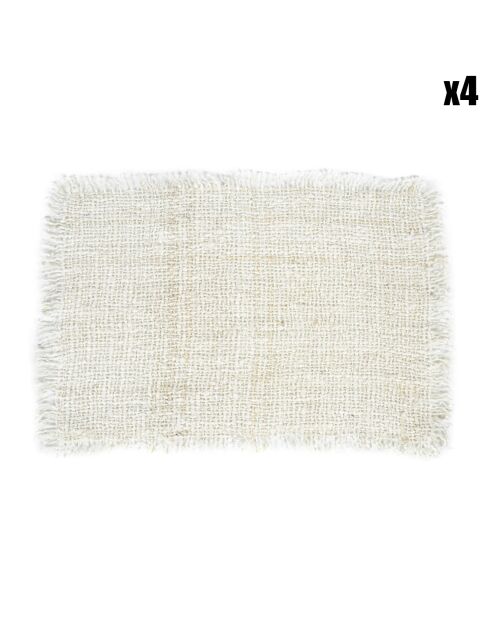 4 Sets de table Oh My Gee crème - 50x35 cm