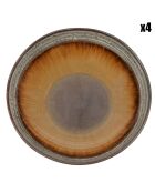 4 Assiettes à pâtes Comporta multicolores - D.22xH.5 cm