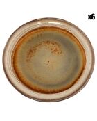 6 Assiettes plates Comporta marron  - D.22 cm