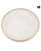 6 Assiettes dessert Cascais blanches - D.22 cm