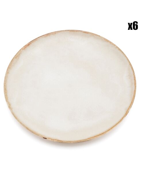 6 Assiettes dessert Cascais blanches - D.22 cm